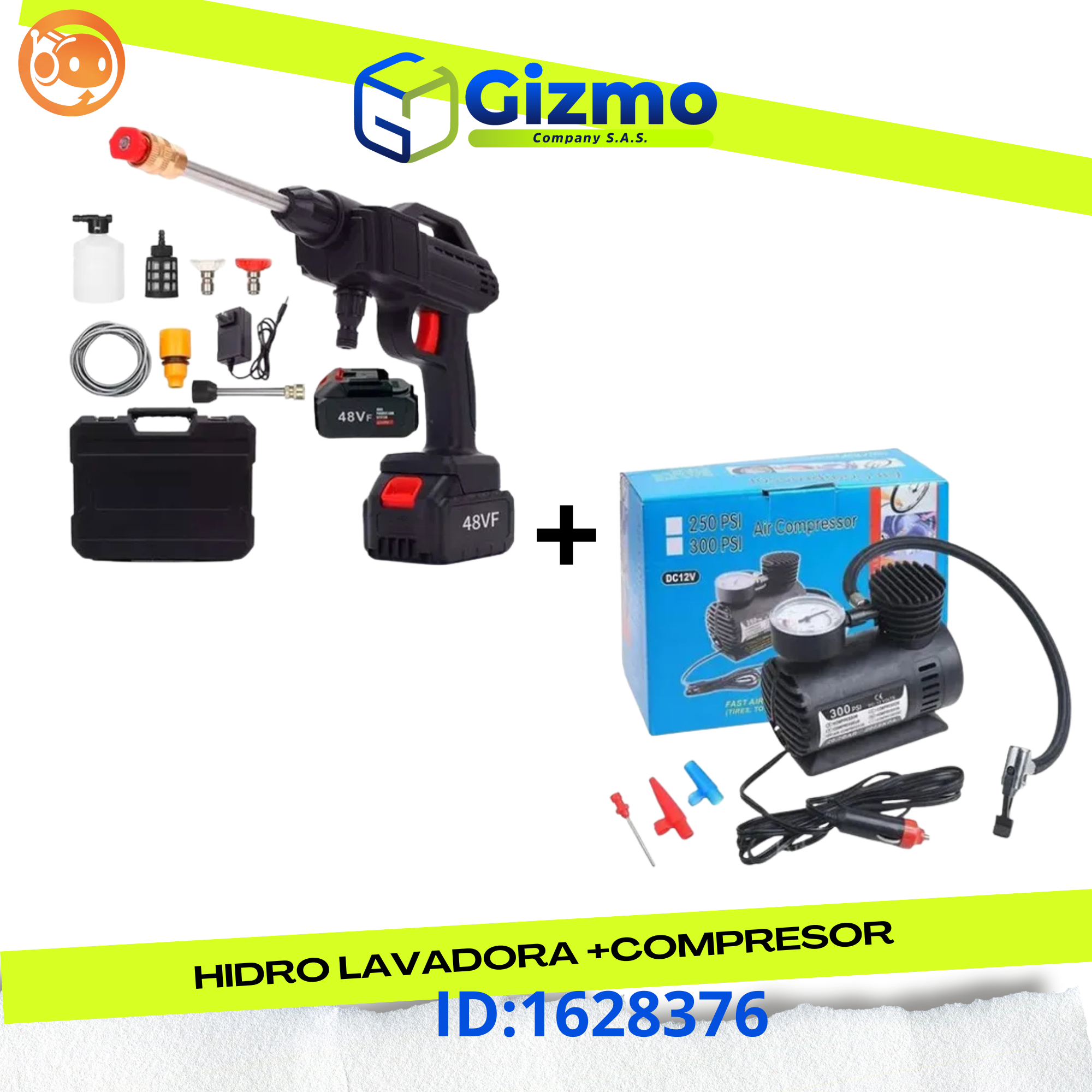 Combo Hidrolavadora +Bateria + Compresor